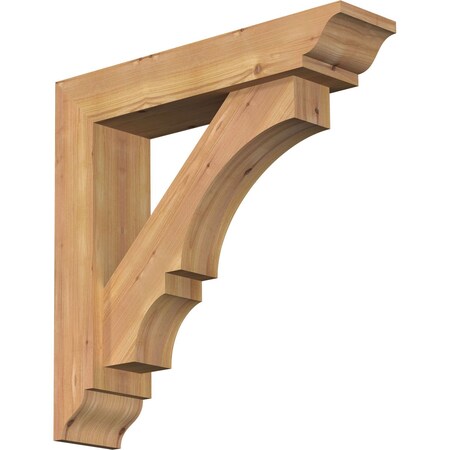 Ekena Millwork Balboa Traditional Smooth Bracket w/ Offset Brace, Western Red Cedar, 5 1/2"W x 24"D x 24"H BKT0604X24X24BOA01SWR
